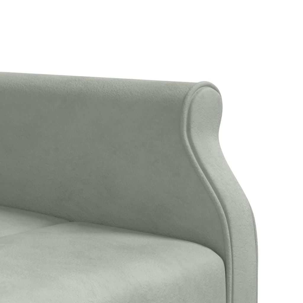Canapé-lit en forme de L gris clair 271x140x70 cm velours - XIOS