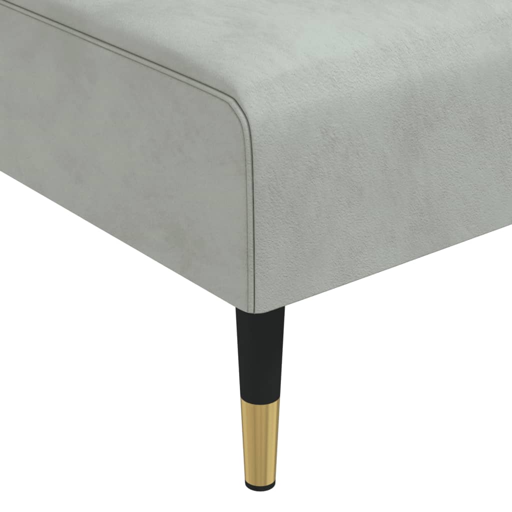 Canapé-lit en forme de L gris clair 271x140x70 cm velours - XIOS