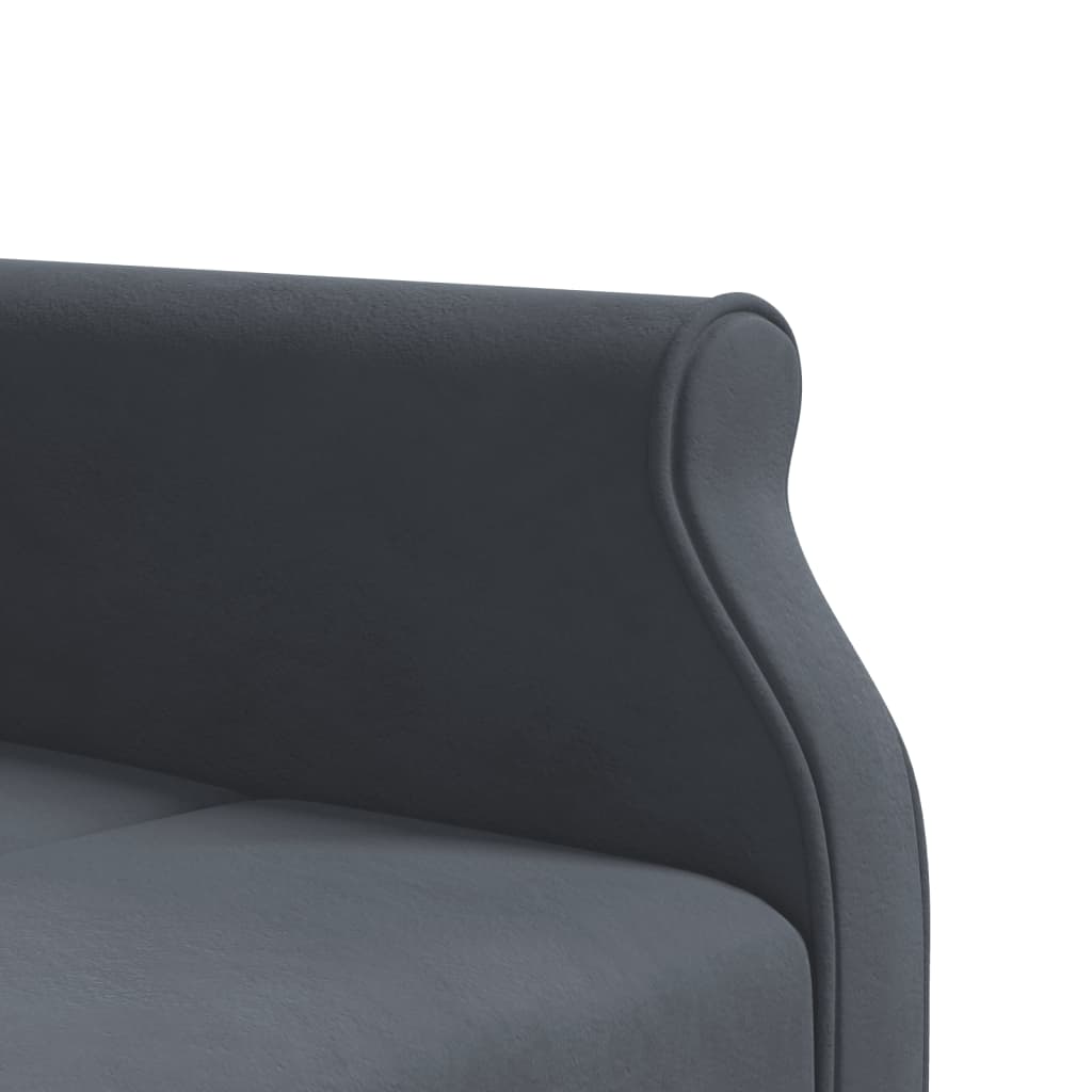 Canapé-lit en forme de L gris 271x140x70 cm velours - XIOS