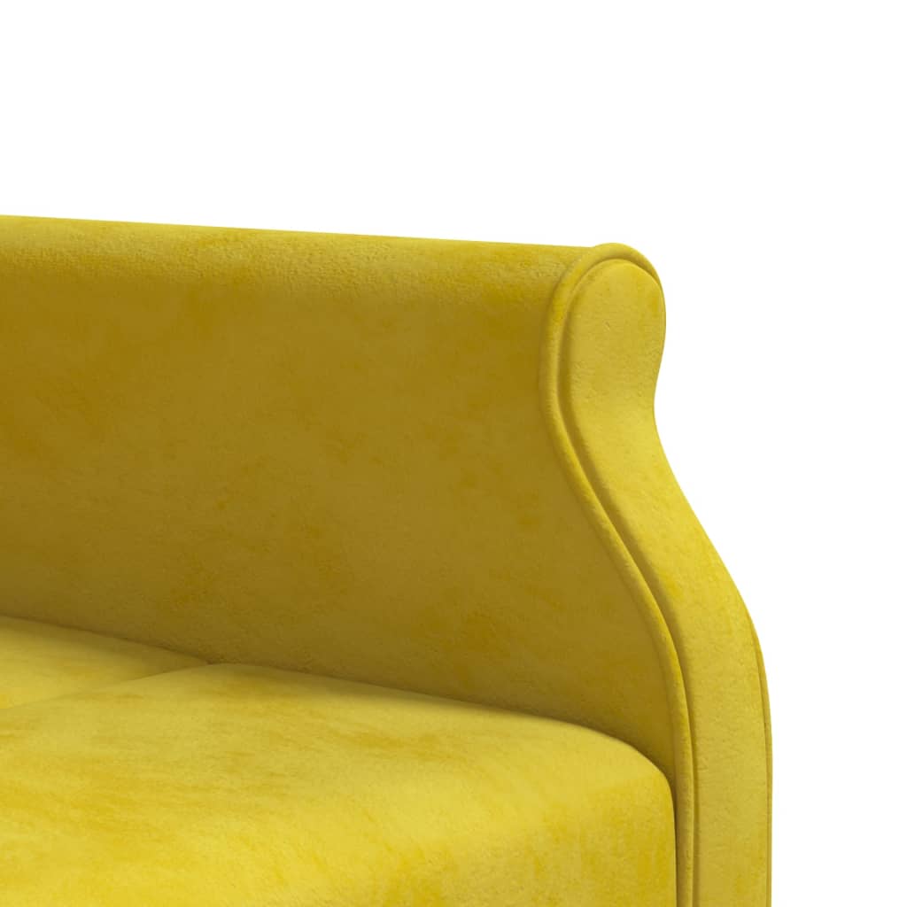 Canapé-lit en forme de L jaune 271x140x70 cm velours - XIOS