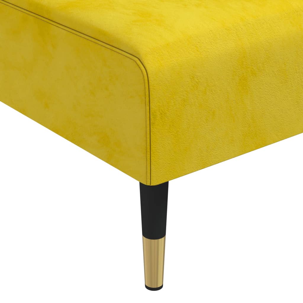 Canapé-lit en forme de L jaune 271x140x70 cm velours - XIOS
