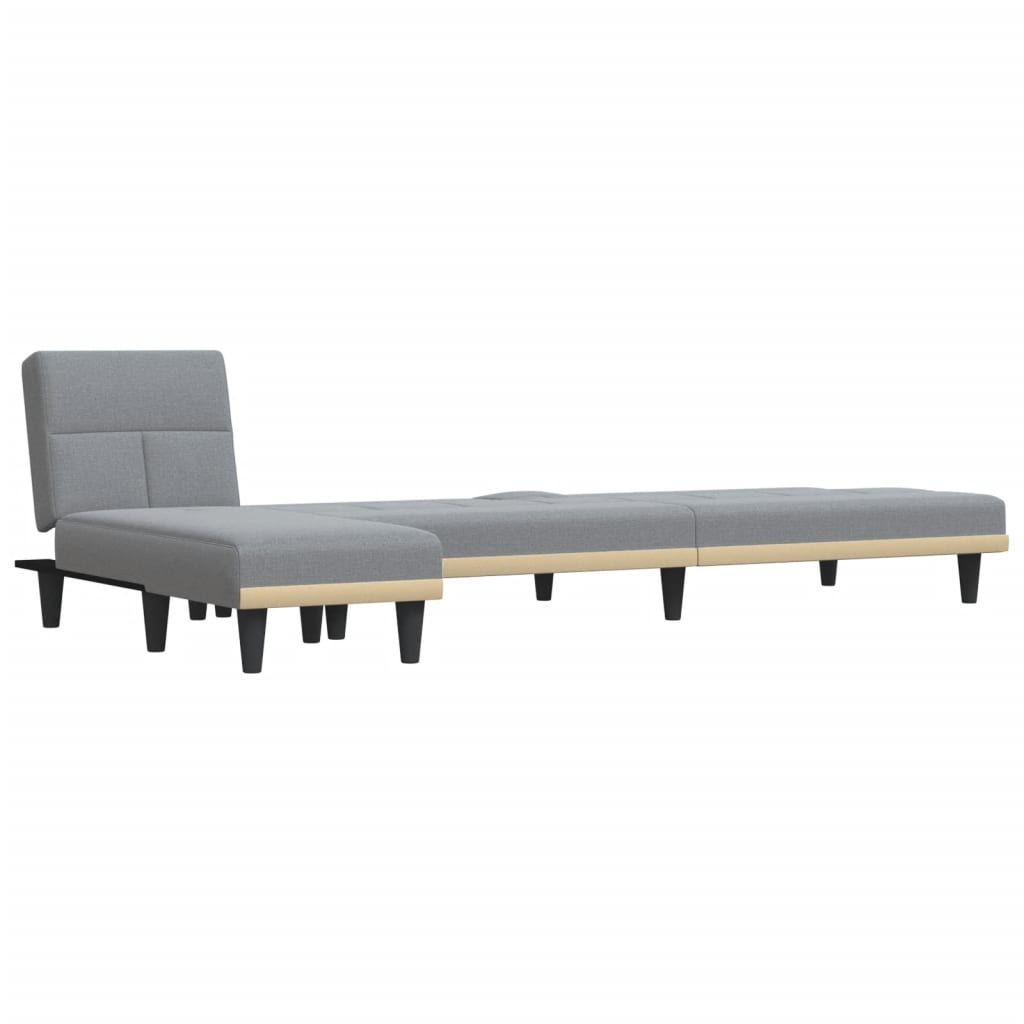 Canapé-lit en forme de L gris clair 255x140x70 cm tissu - XIOS