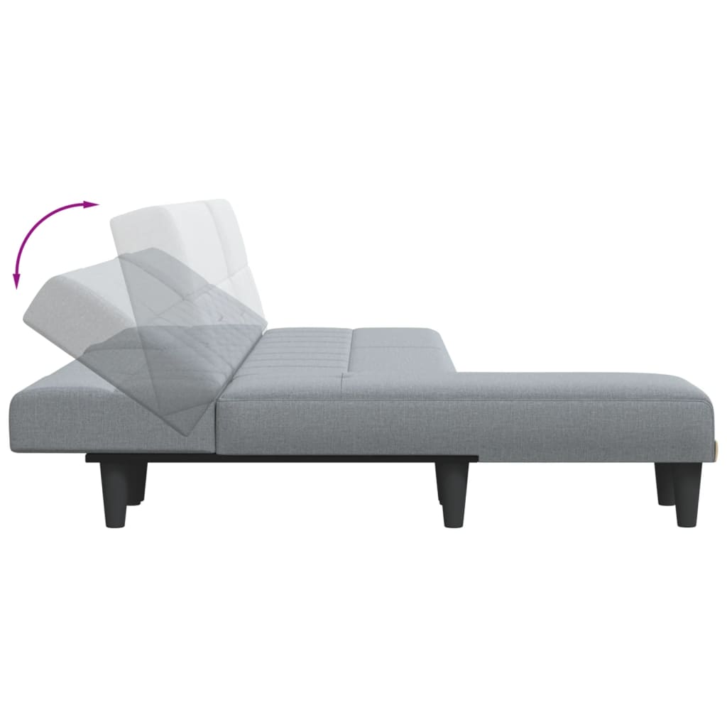 Canapé-lit en forme de L gris clair 255x140x70 cm tissu - XIOS