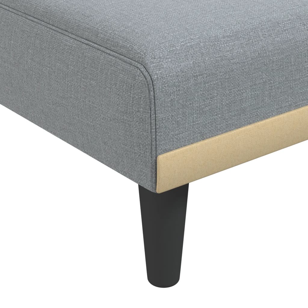 Canapé-lit en forme de L gris clair 255x140x70 cm tissu - XIOS
