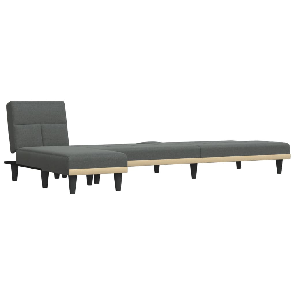 Canapé-lit en forme de L gris foncé 255x140x70 cm tissu - XIOS
