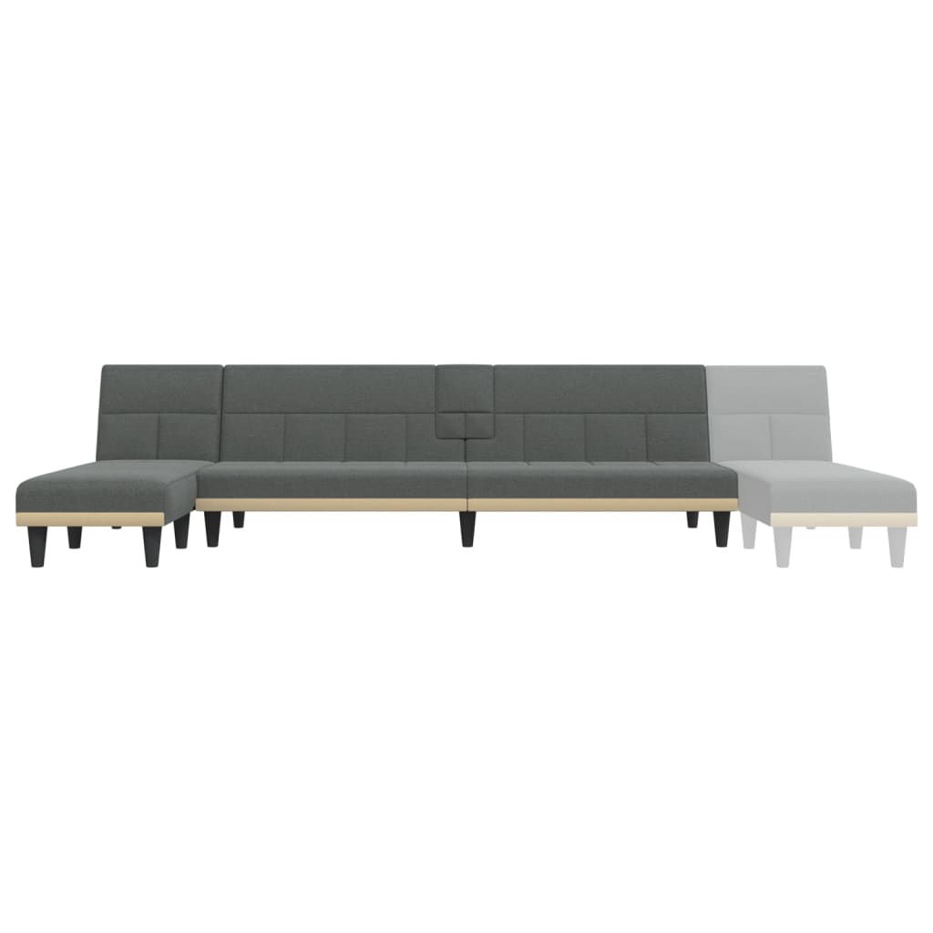 Canapé-lit en forme de L gris foncé 255x140x70 cm tissu - XIOS