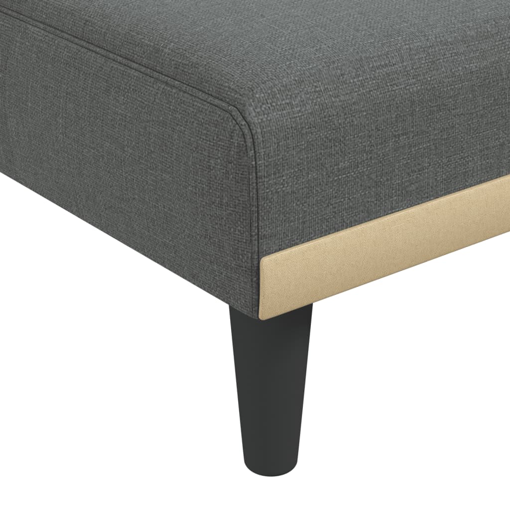 Canapé-lit en forme de L gris foncé 255x140x70 cm tissu - XIOS