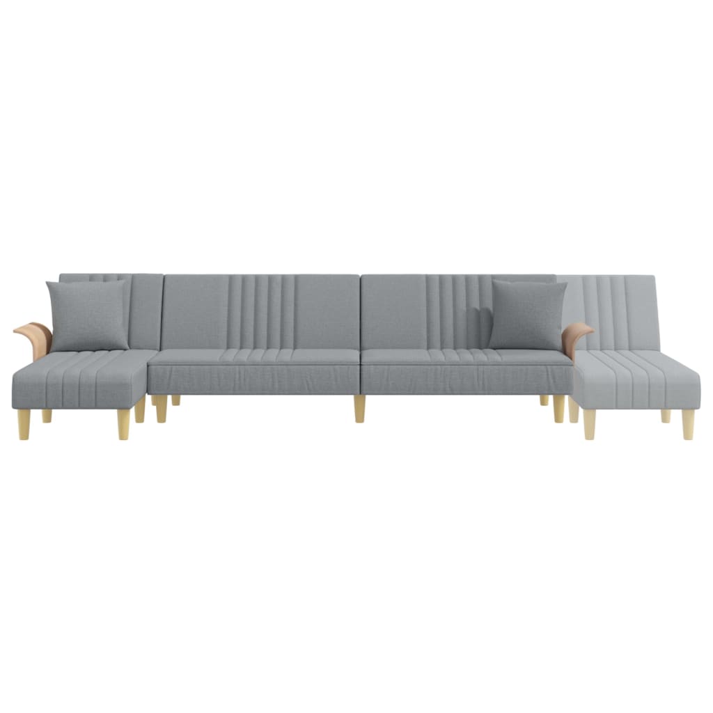 Canapé-lit en forme de L gris clair 279x140x70 cm tissu - XIOS