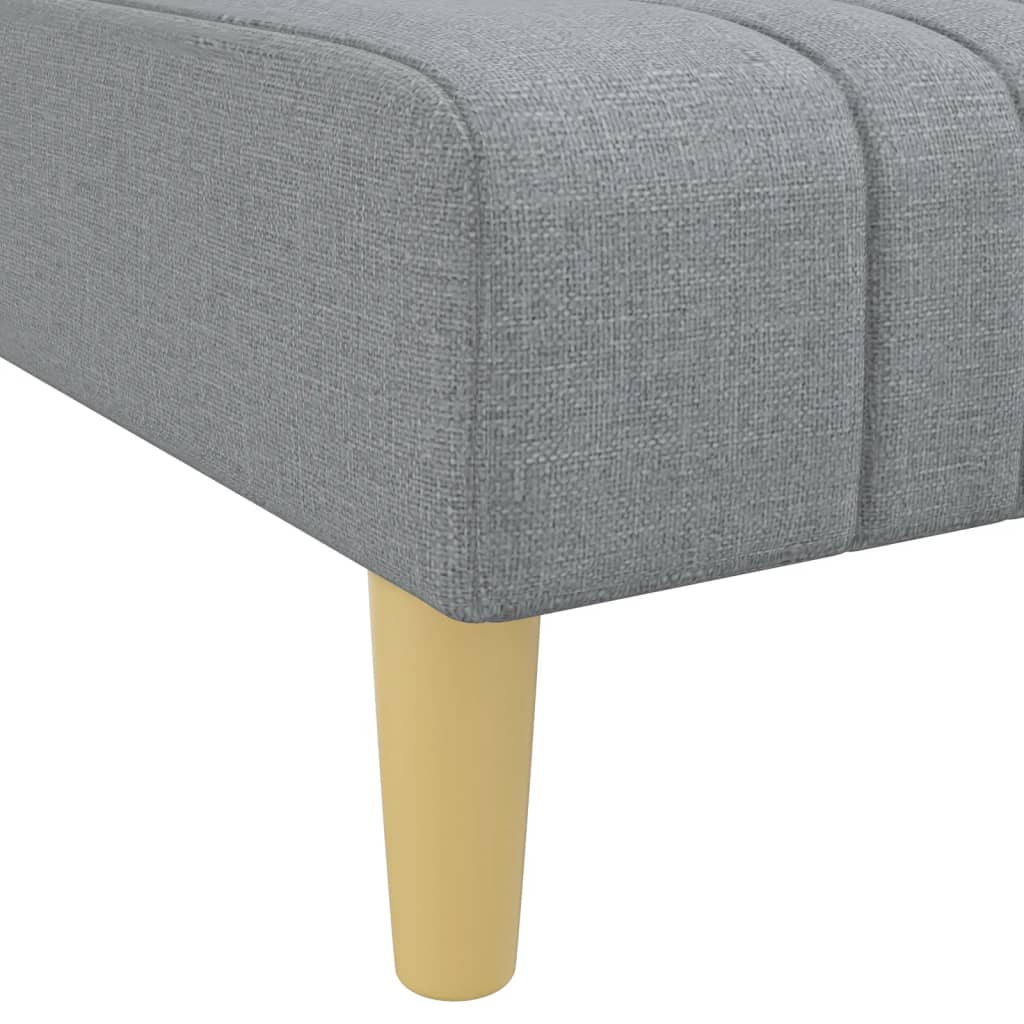 Canapé-lit en forme de L gris clair 279x140x70 cm tissu - XIOS