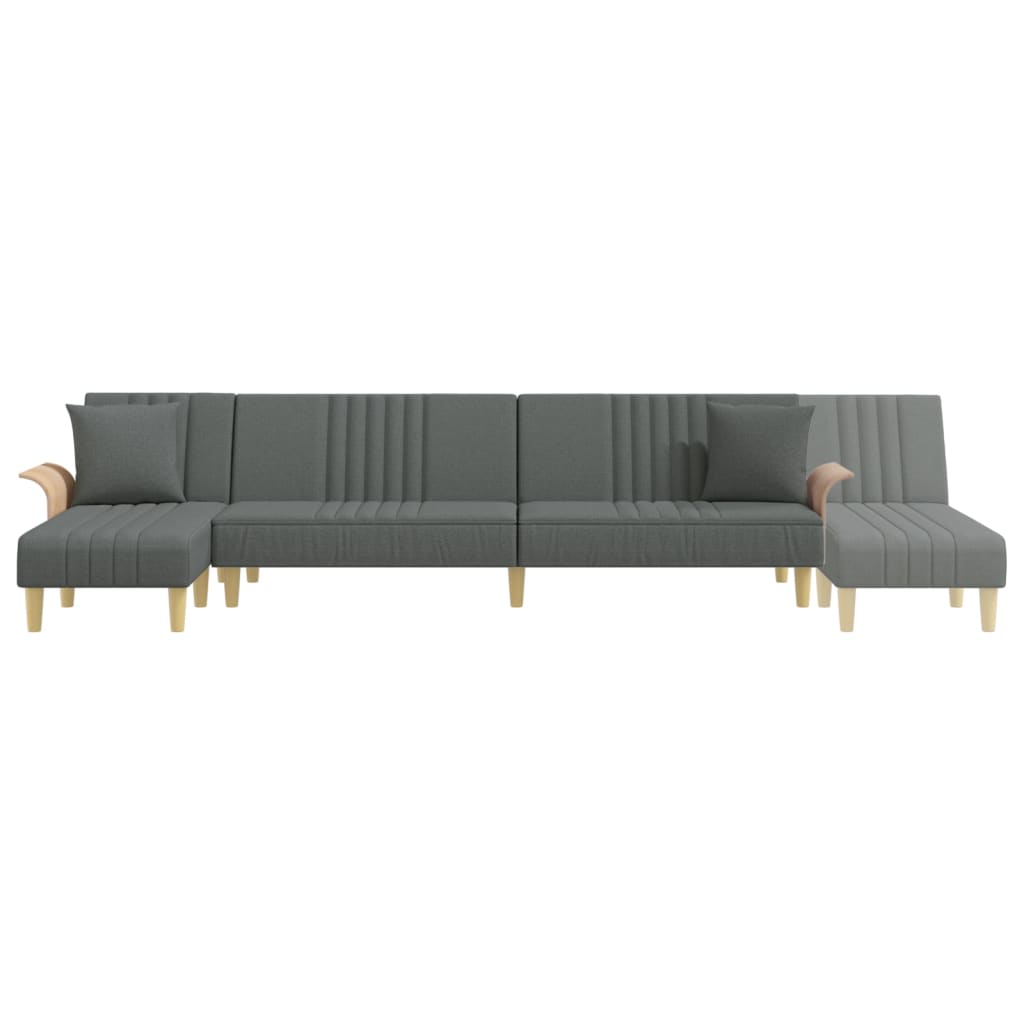 Canapé-lit en forme de L gris foncé 279x140x70 cm tissu - XIOS