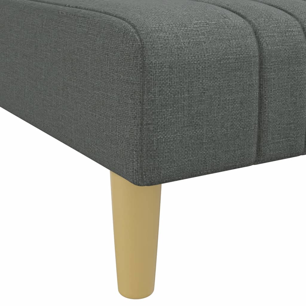 Canapé-lit en forme de L gris foncé 279x140x70 cm tissu - XIOS