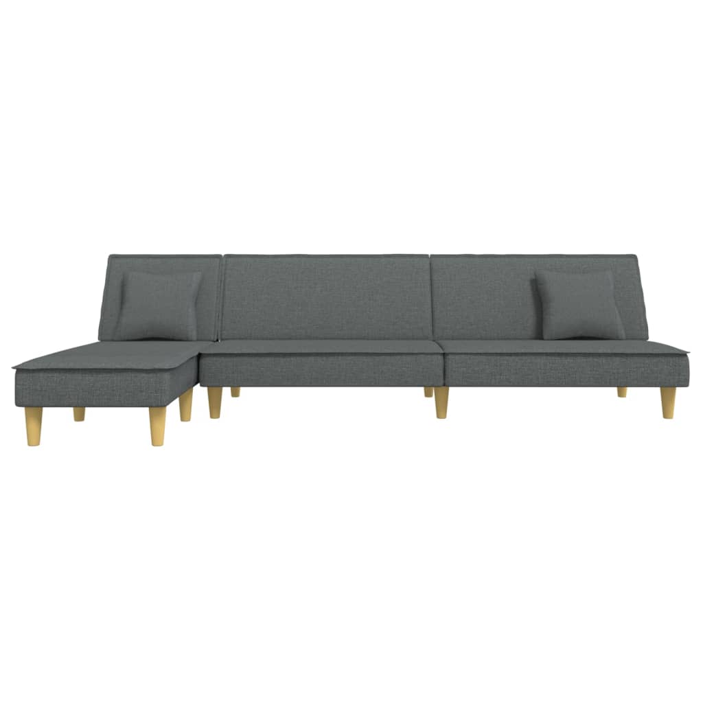 Canapé-lit en forme de L gris foncé 255x140x70 cm tissu - XIOS