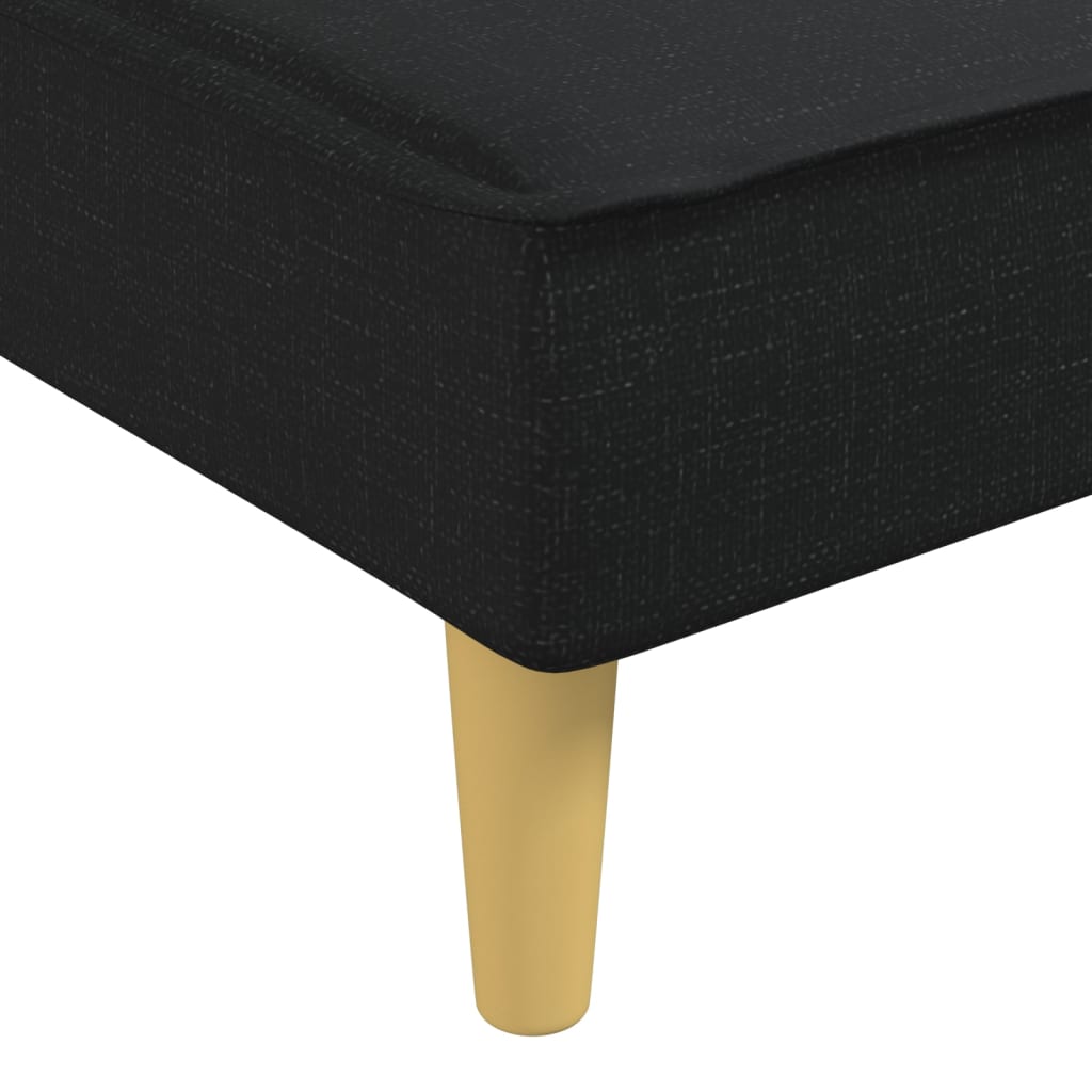 Canapé-lit en forme de L noir 255x140x70 cm tissu - XIOS