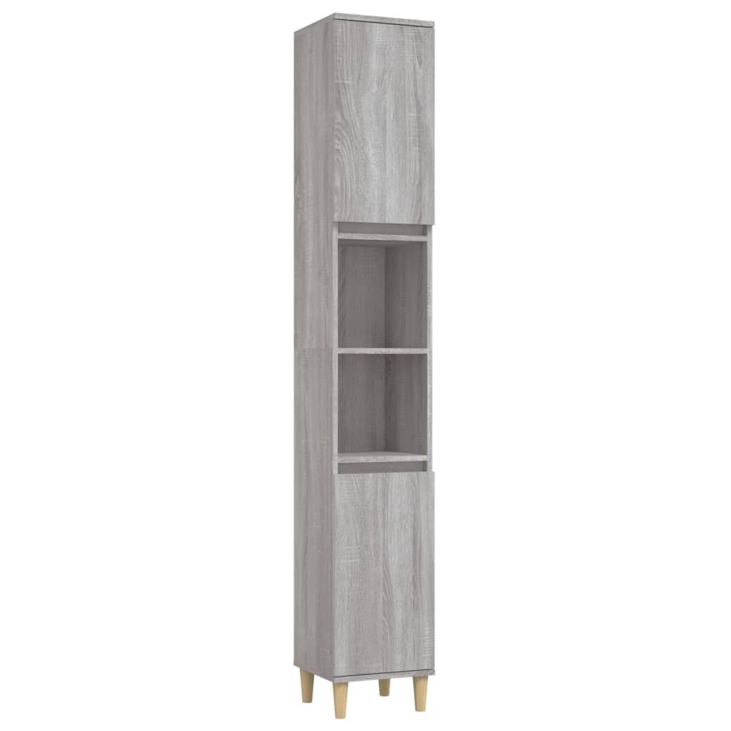 Ensemble d'armoires de salle de bain 3 pcs sonoma gris