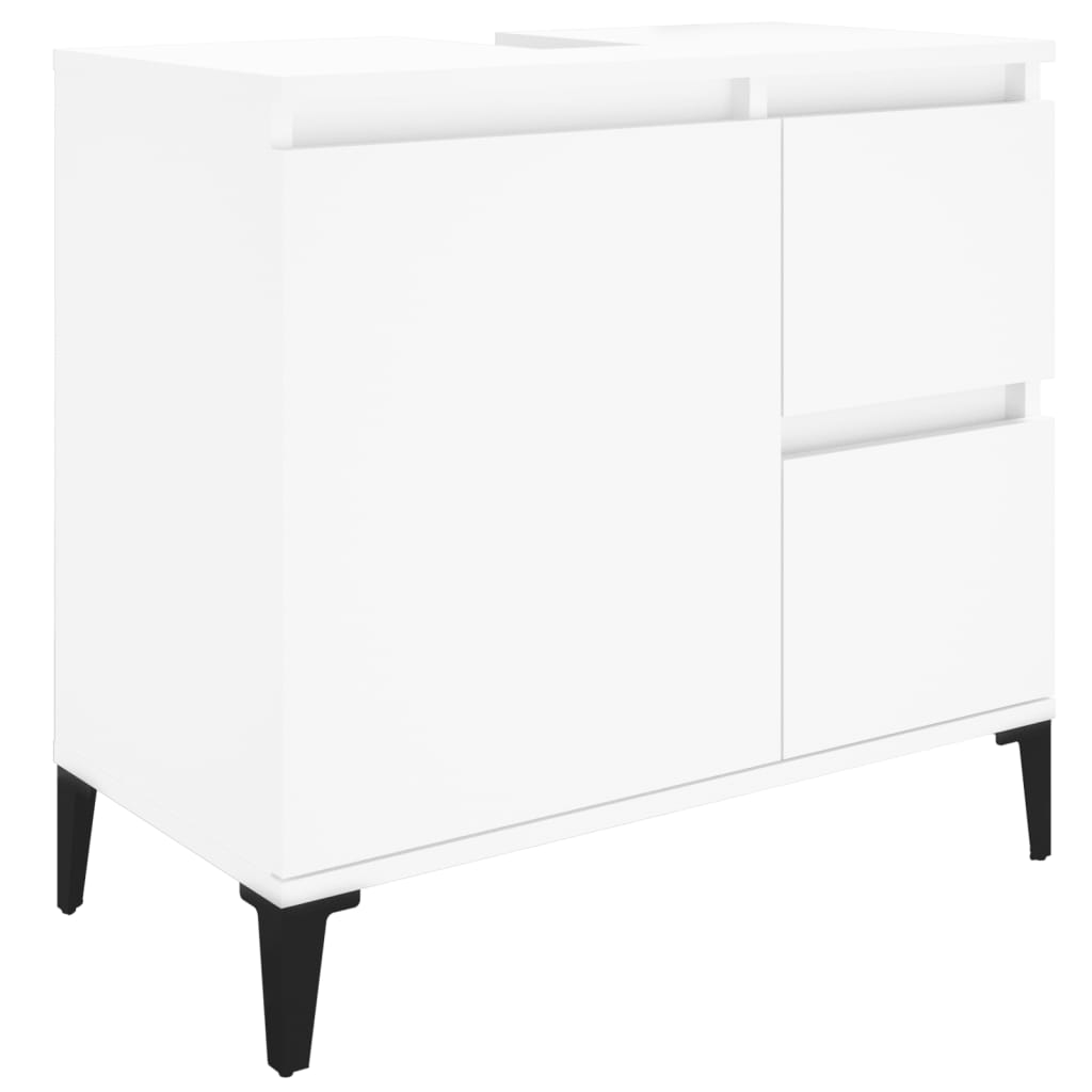 Ensemble d'armoires salle de bain 3 pcs blanc bois d'ingénierie Ensembles de mobilier pour salles de bains vidaXL