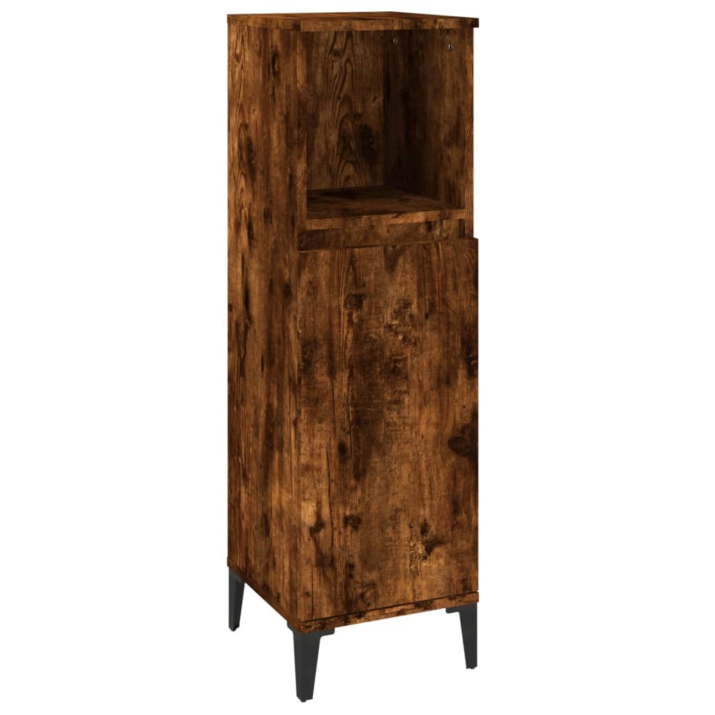 Ensemble d'armoires de salle de bain 3 pcs chêne fumé