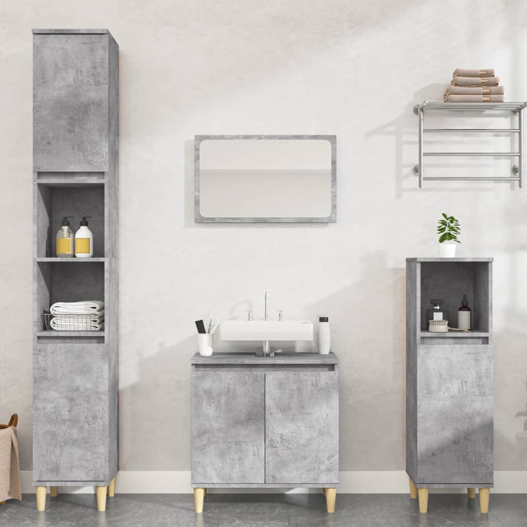 Ensemble de meubles de salle de bain 3 pcs gris béton Ensembles de mobilier pour salles de bains vidaXL