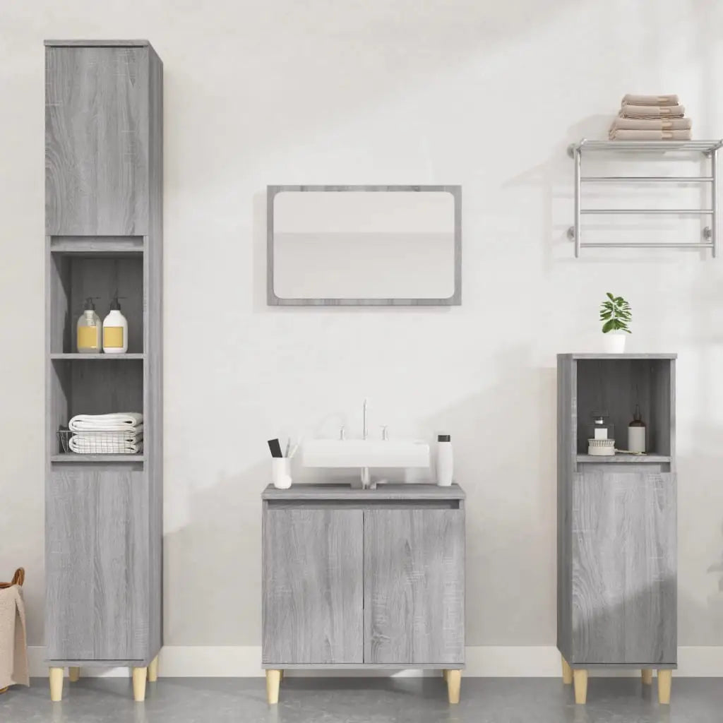 Ensemble de meubles de salle de bain 3 pcs Sonoma gris - XIOS