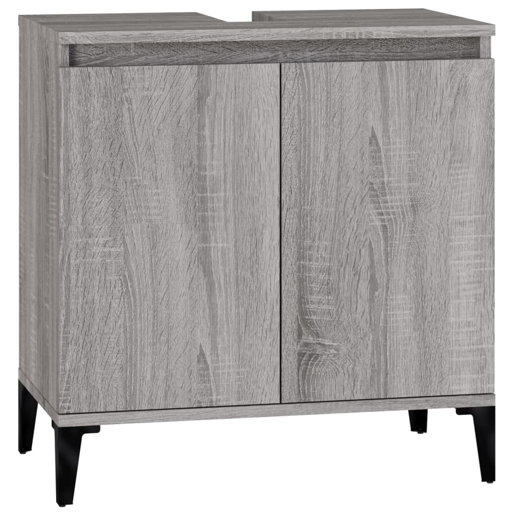 Ensemble de meubles de salle de bain 3 pcs Sonoma gris Ensembles de mobilier pour salles de bains vidaXL