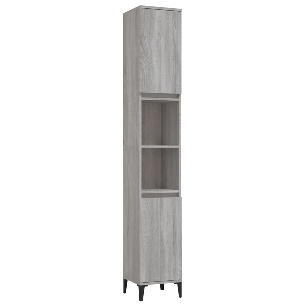 Ensemble de meubles de salle de bain 3 pcs Sonoma gris Ensembles de mobilier pour salles de bains vidaXL