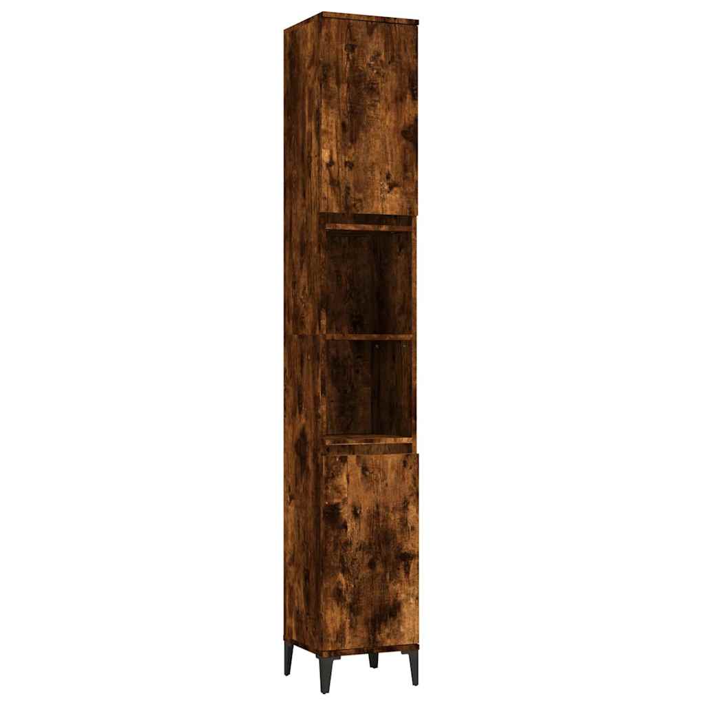 Ensemble de meubles de salle de bain 3 pcs Chêne fumé