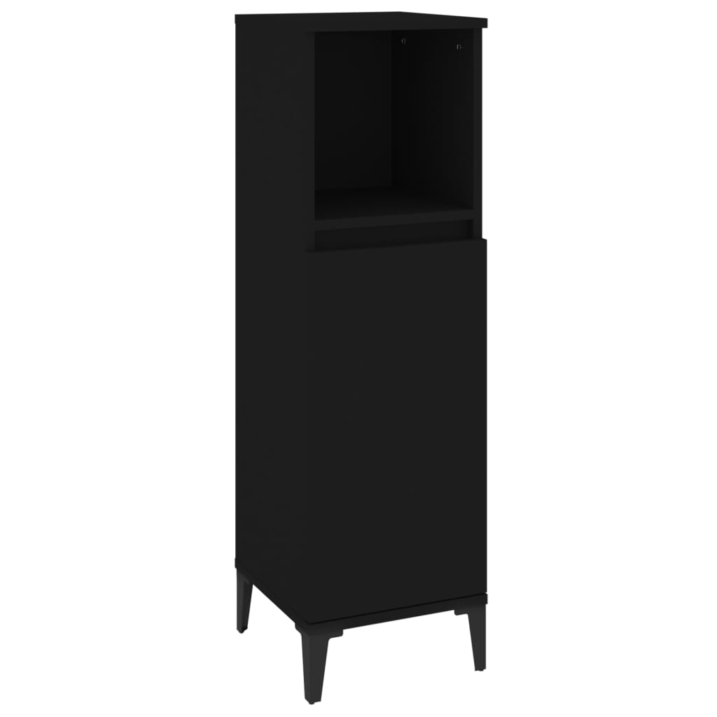 Ensemble de meubles salle de bain 3 pcs noir bois d'ingénierie Ensembles de mobilier pour salles de bains vidaXL