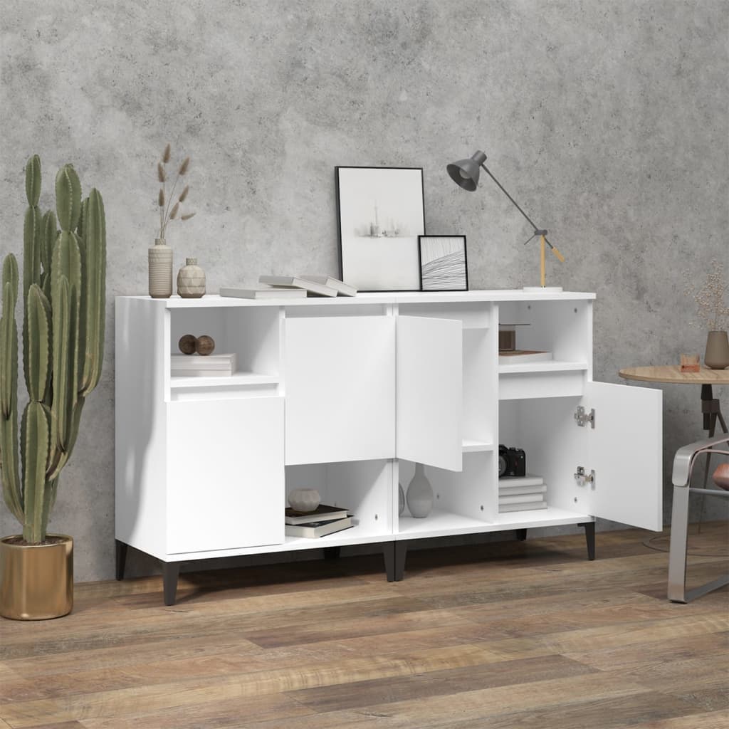 Buffets 2 pcs blanc 60x35x70 cm bois d'ingénierie - XIOS