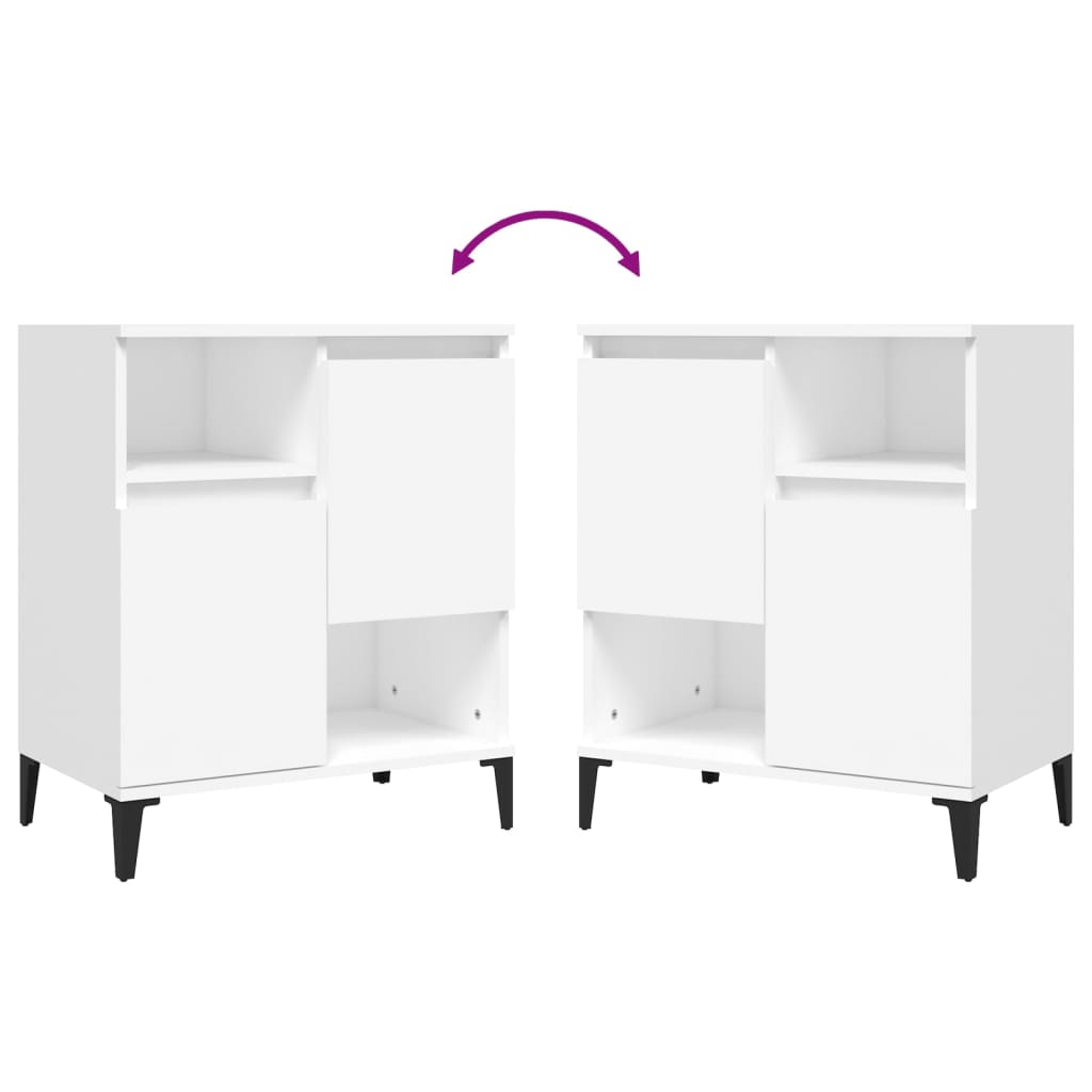 Buffets 2 pcs blanc 60x35x70 cm bois d'ingénierie - XIOS