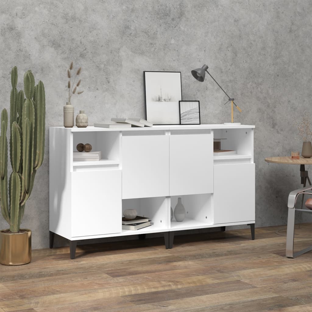 Buffets 2 pcs blanc 60x35x70 cm bois d'ingénierie - XIOS
