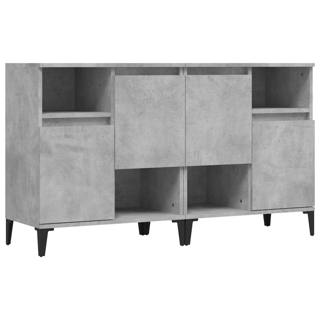 Buffets 2 pcs gris béton 60x35x70 cm bois d'ingénierie - XIOS