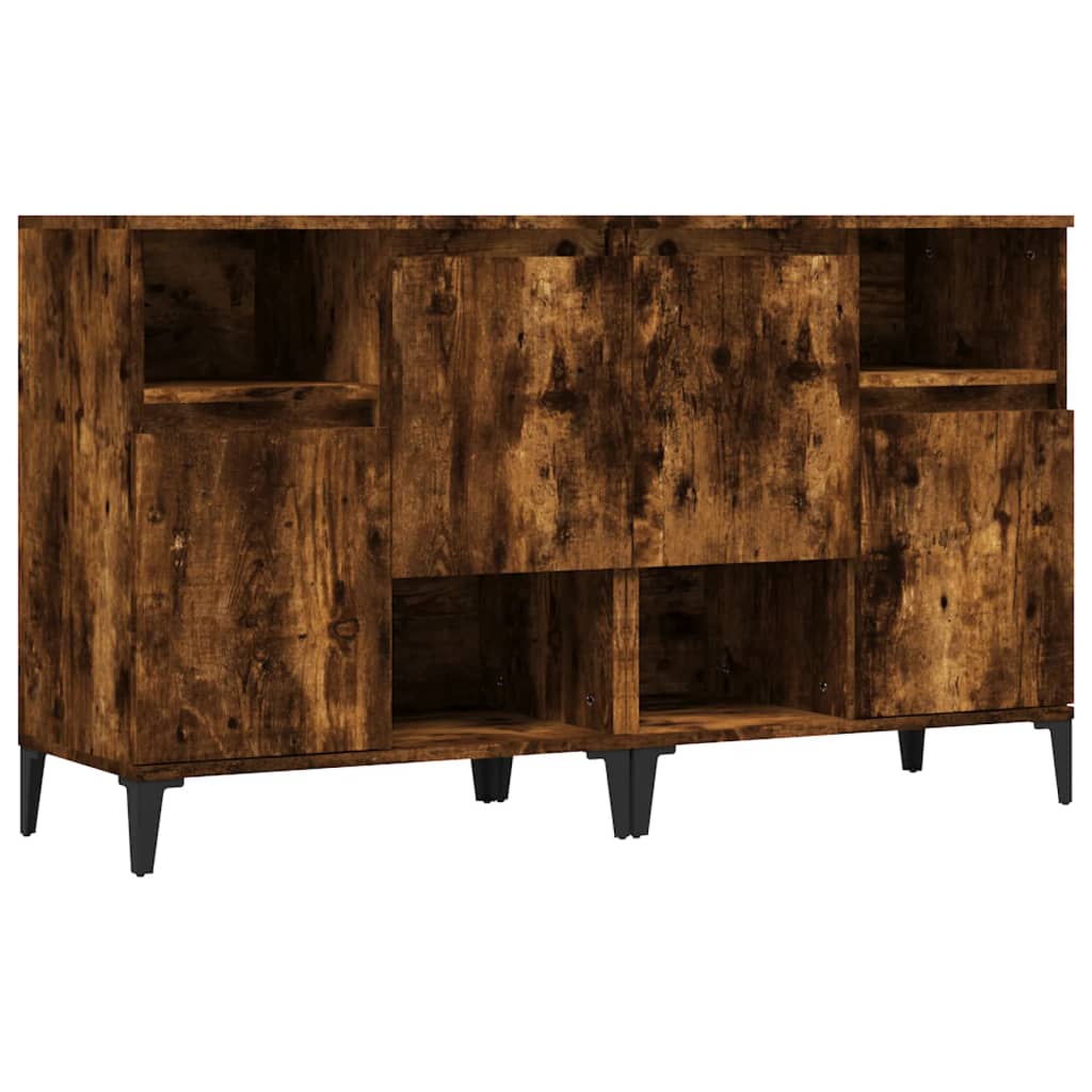 Buffets 2 pcs chêne fumé 60x35x70 cm bois d'ingénierie - XIOS