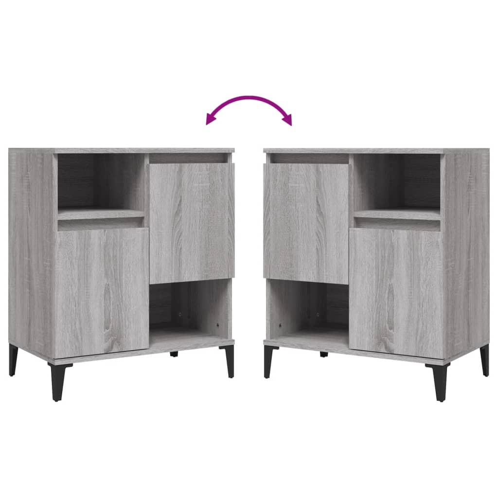 Buffets 2 pcs sonoma gris 60x35x70 cm bois d'ingénierie - XIOS