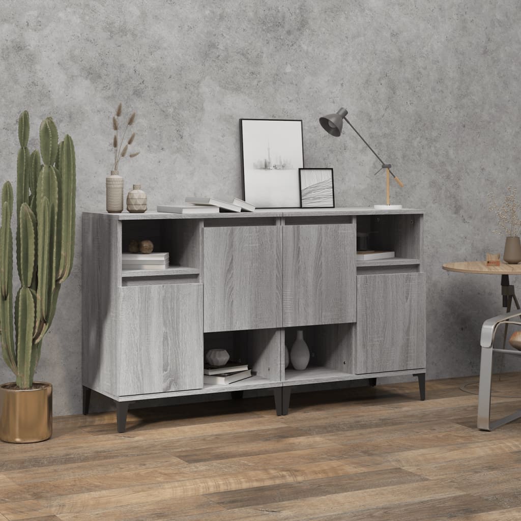 Buffets 2 pcs sonoma gris 60x35x70 cm bois d'ingénierie - XIOS