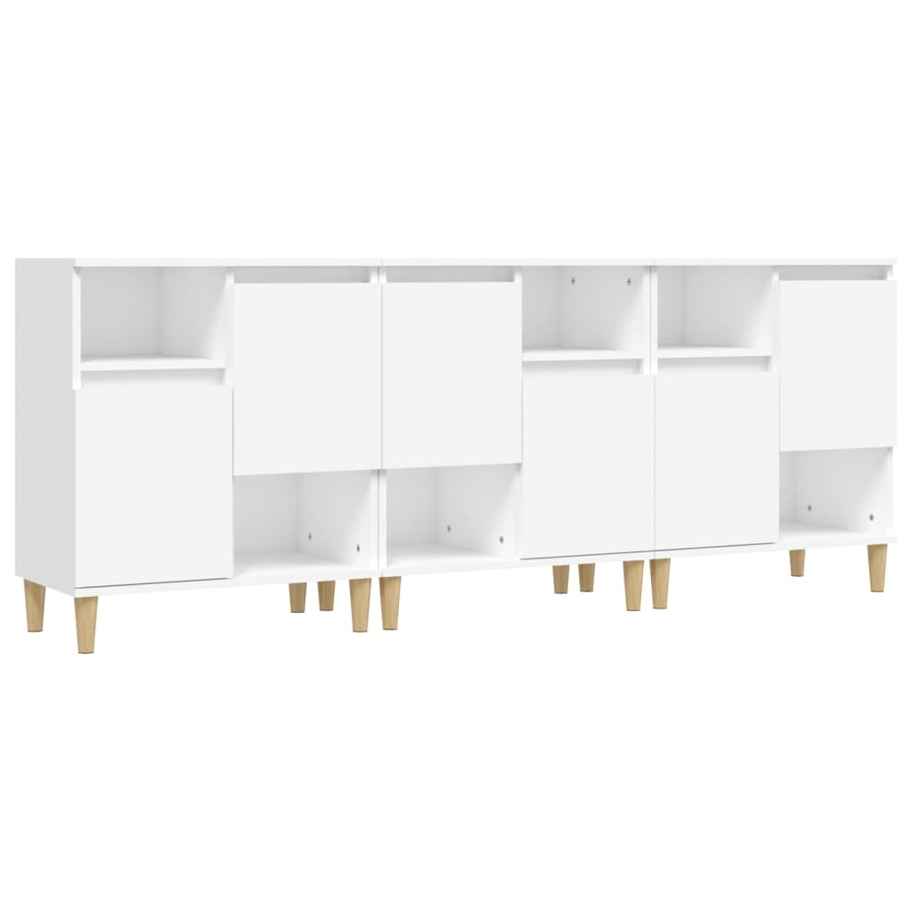 Buffets 3 pcs blanc 60x35x70 cm bois d'ingénierie - XIOS