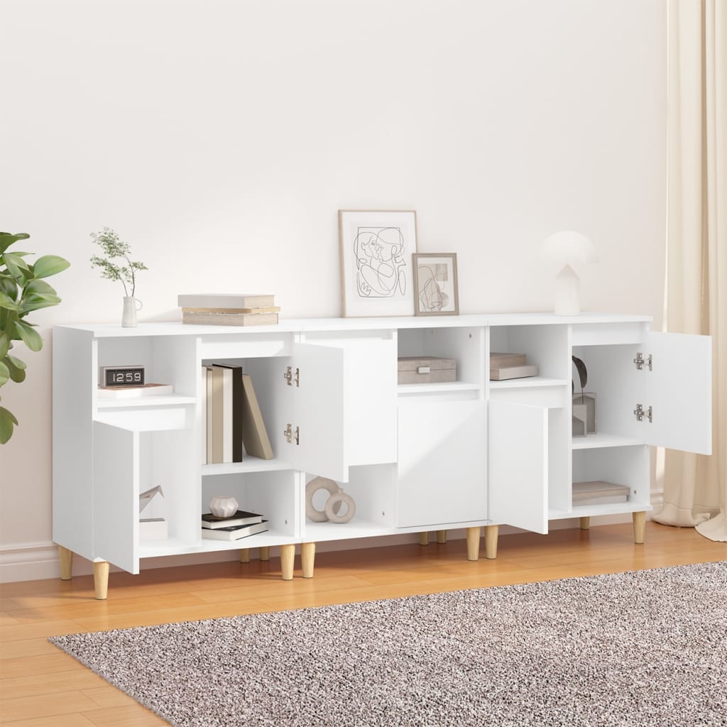 Buffets 3 pcs blanc 60x35x70 cm bois d'ingénierie - XIOS