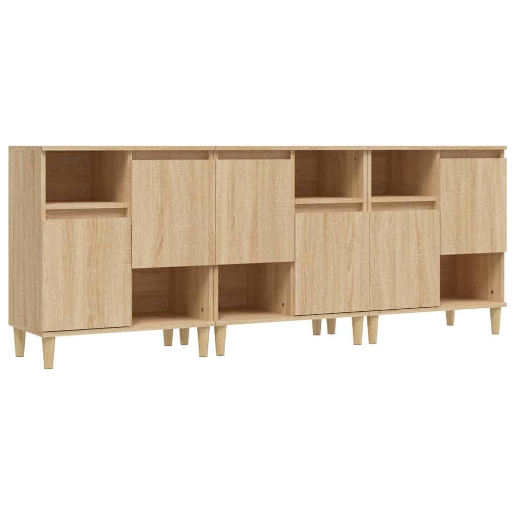 Buffets 3 pcs chêne sonoma 60x35x70 cm bois d'ingénierie - XIOS