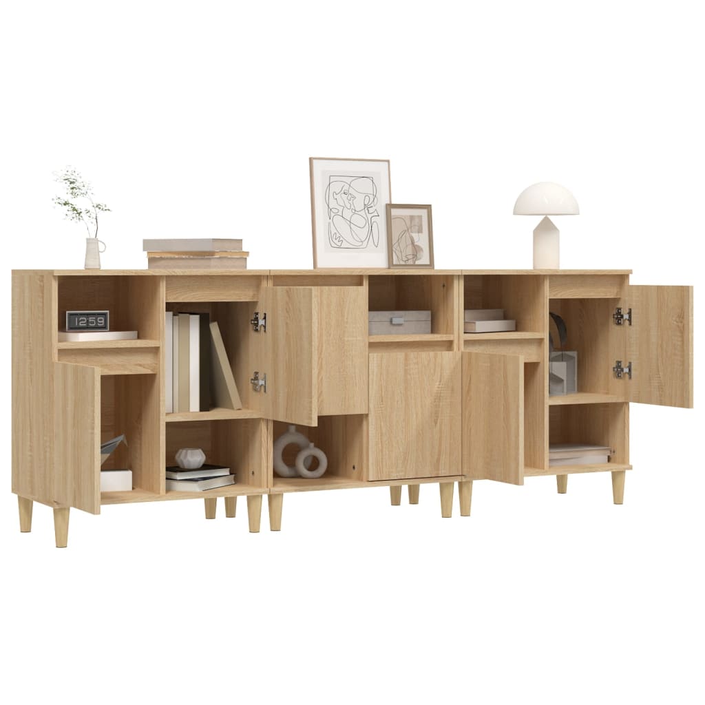 Buffets 3 pcs chêne sonoma 60x35x70 cm bois d'ingénierie - XIOS