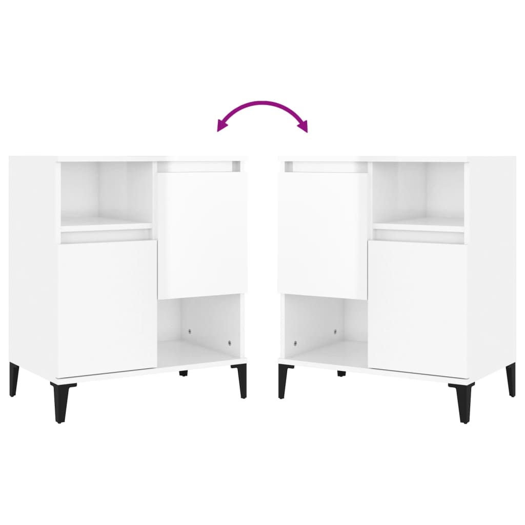 Buffets 3 pcs blanc brillant 60x35x70 cm bois d'ingénierie - XIOS
