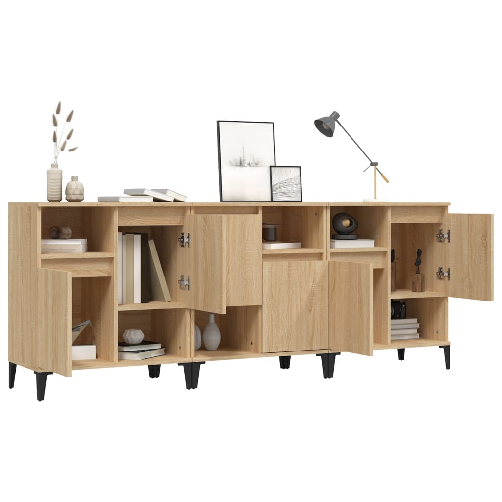 Buffets 3 pcs chêne sonoma 60x35x70 cm bois d'ingénierie - XIOS