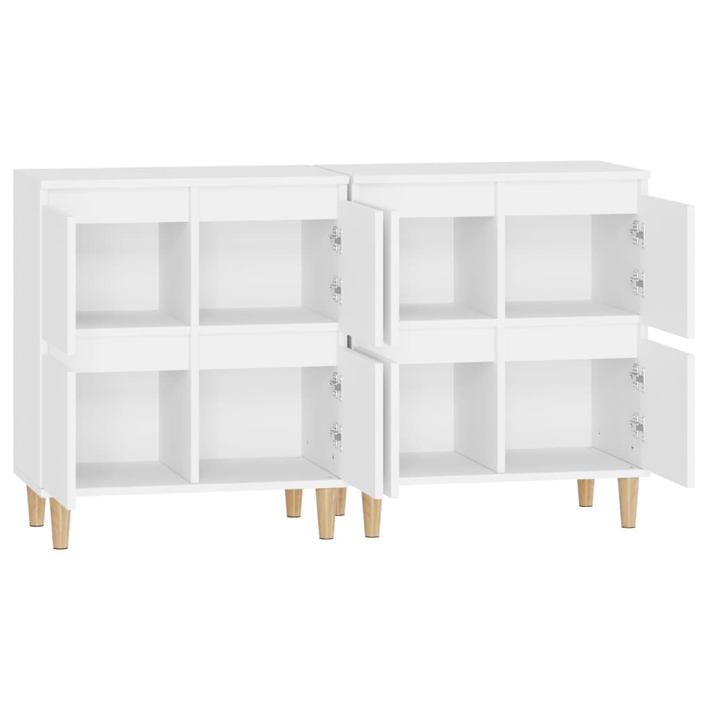 Buffets 2 pcs blanc 60x35x70 cm bois d'ingénierie - XIOS
