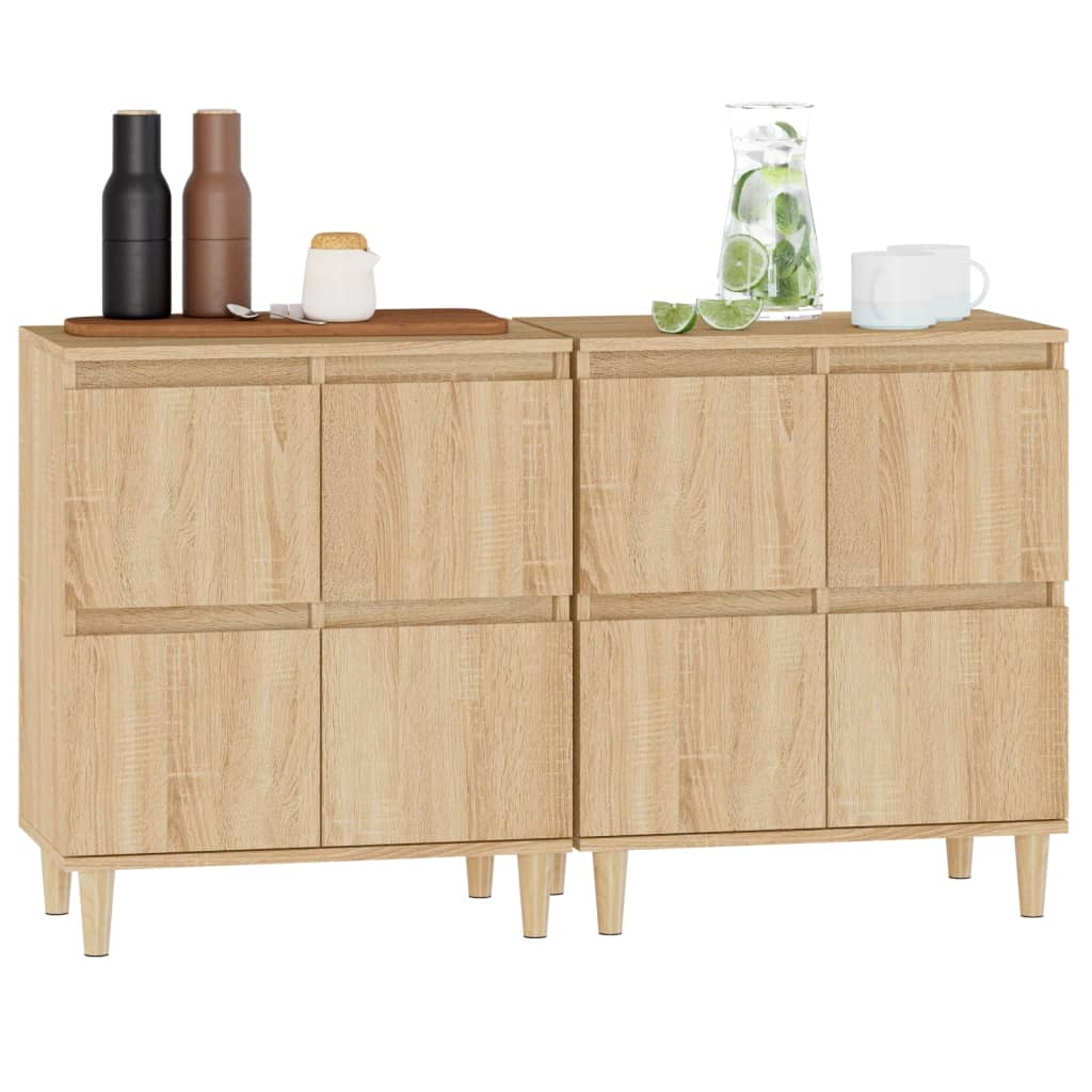 Buffets 2 pcs chêne sonoma 60x35x70 cm bois d'ingénierie - XIOS