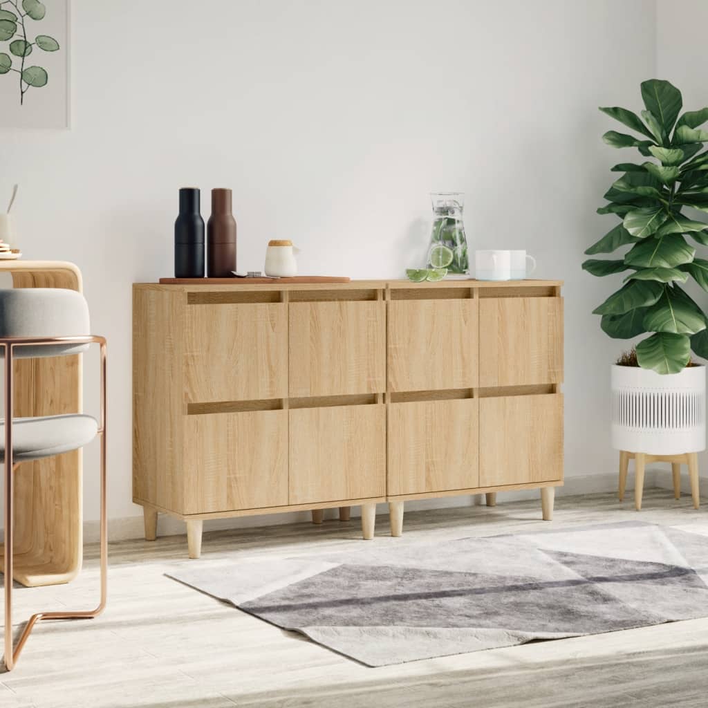 Buffets 2 pcs chêne sonoma 60x35x70 cm bois d'ingénierie - XIOS