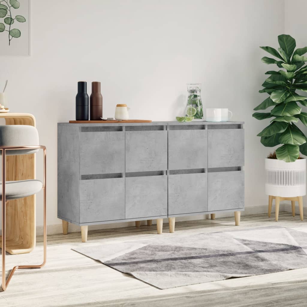 Buffets 2 pcs gris béton 60x35x70 cm bois d'ingénierie - XIOS