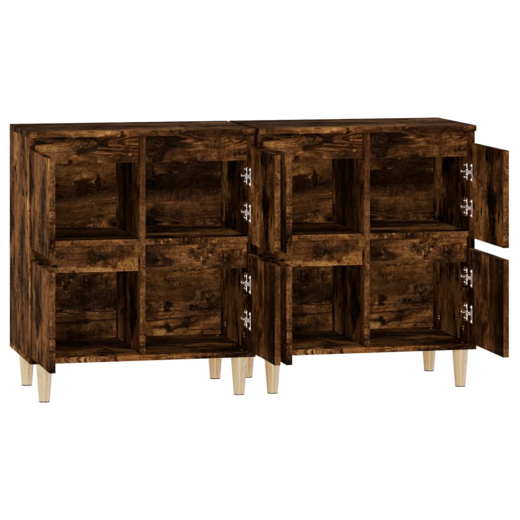 Buffets 2 pcs chêne fumé 60x35x70 cm bois d'ingénierie - XIOS