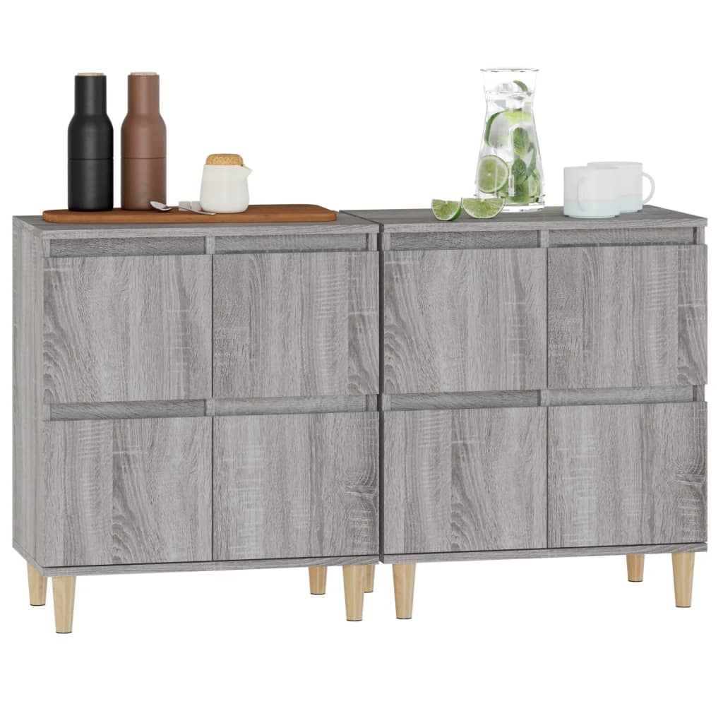 Buffets 2 pcs sonoma gris 60x35x70 cm bois d'ingénierie - XIOS