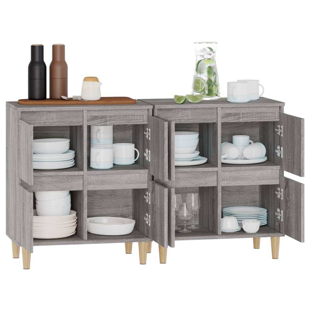 Buffets 2 pcs sonoma gris 60x35x70 cm bois d'ingénierie - XIOS