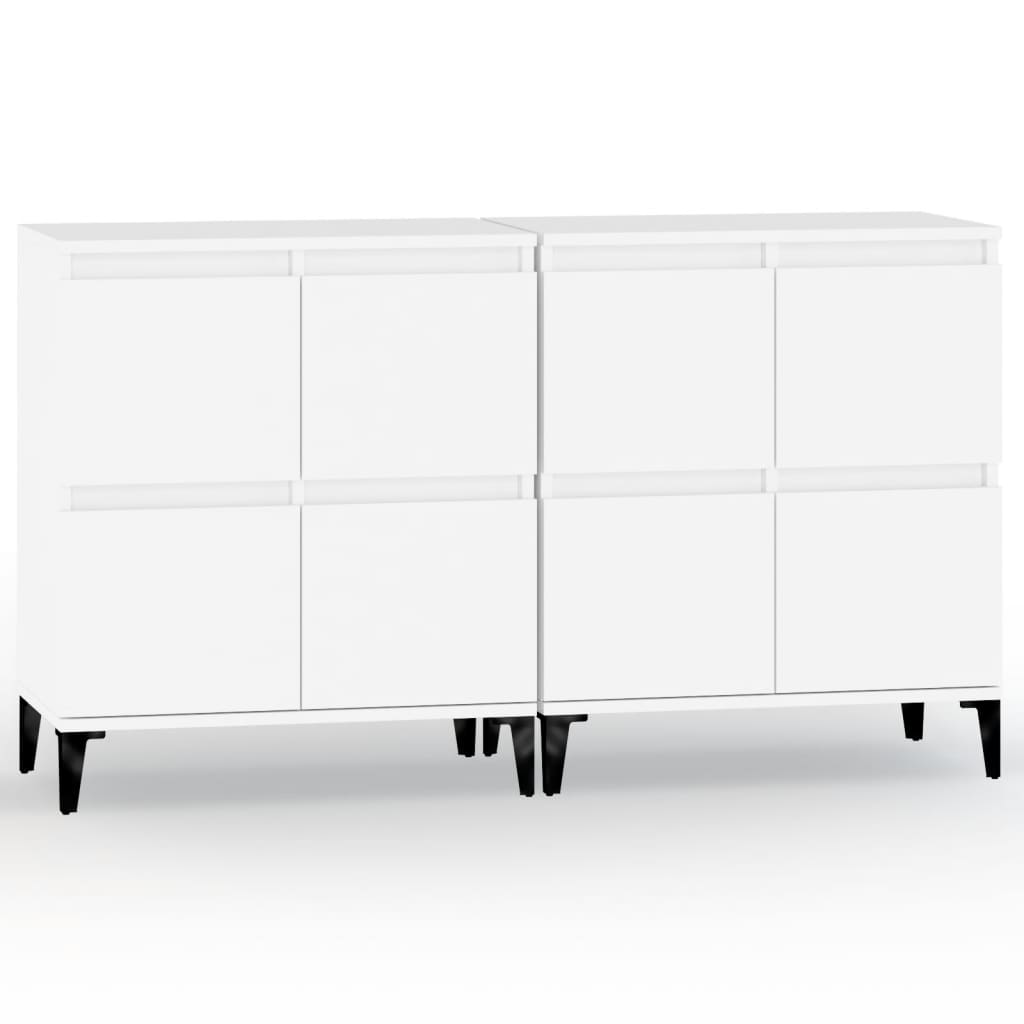 Buffets 2 pcs blanc 60x35x70 cm bois d'ingénierie - XIOS