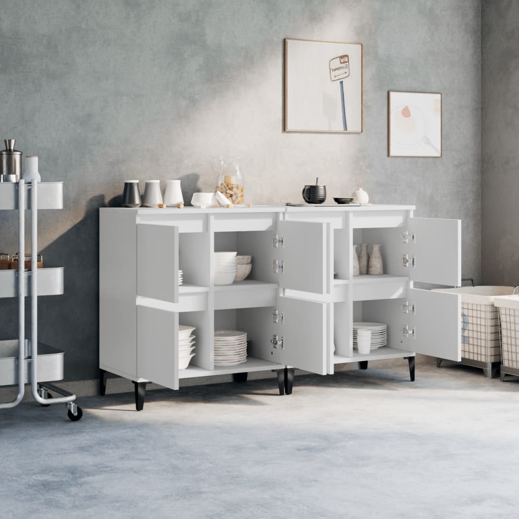 Buffets 2 pcs blanc 60x35x70 cm bois d'ingénierie - XIOS