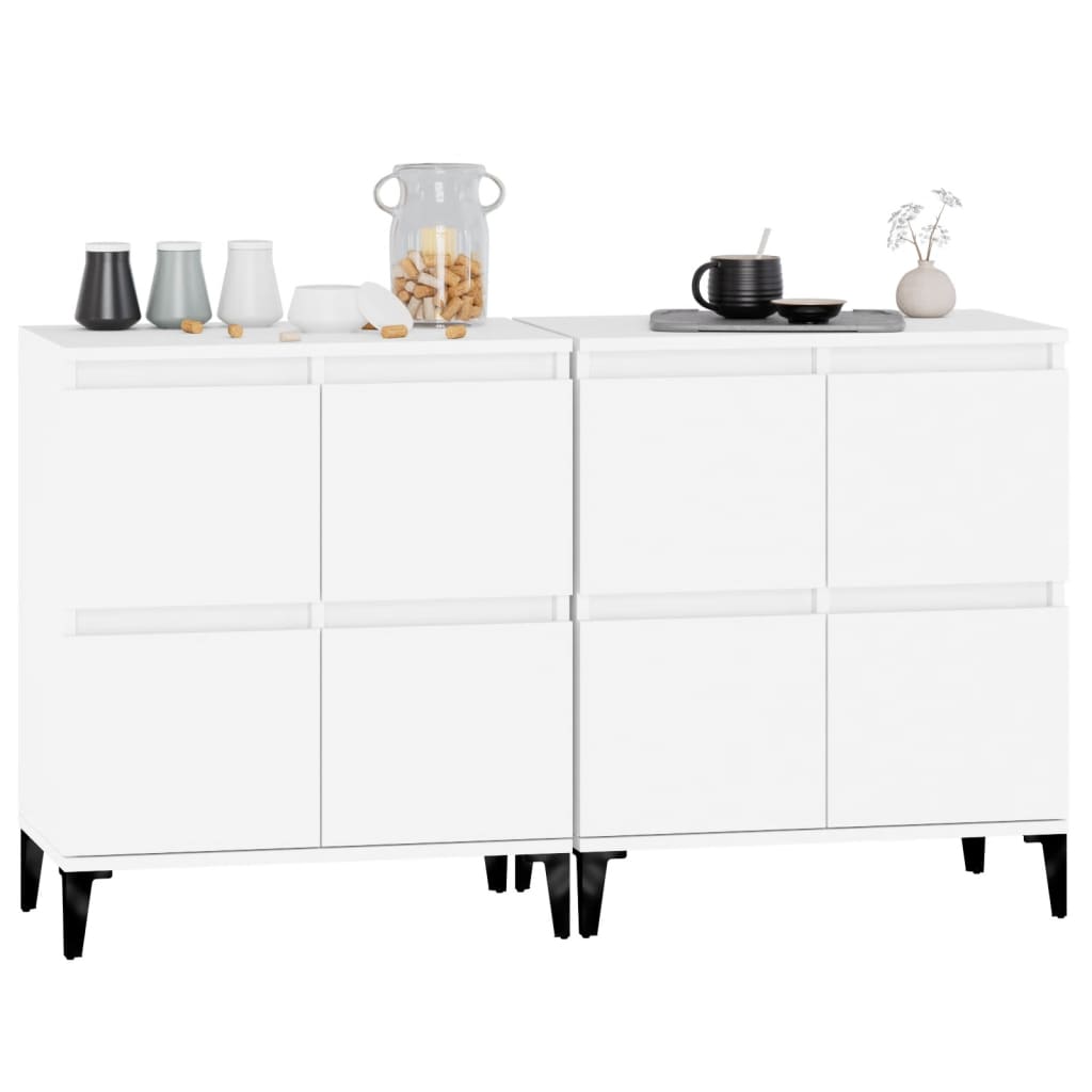 Buffets 2 pcs blanc 60x35x70 cm bois d'ingénierie - XIOS
