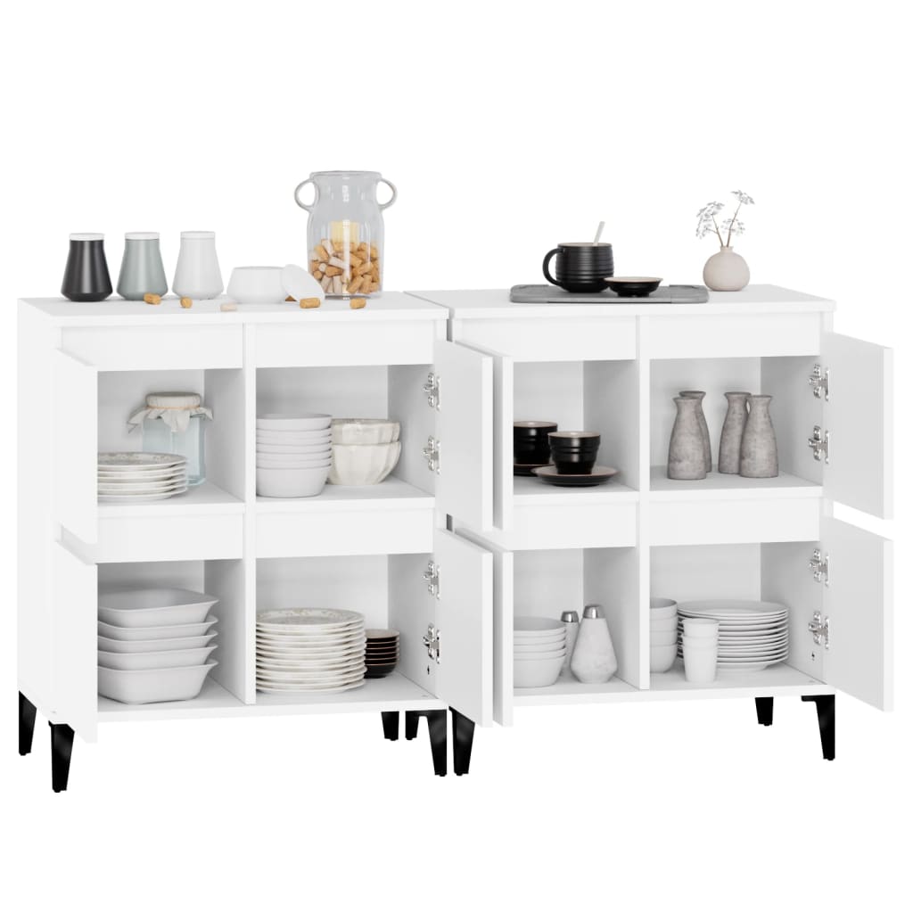 Buffets 2 pcs blanc 60x35x70 cm bois d'ingénierie - XIOS
